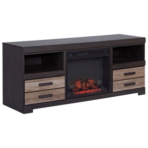 Large TV Stand w/ Fireplace Insert